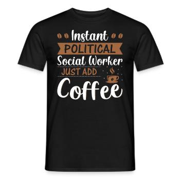 Travailleur social politique instantané - T-shirt homme - noir - Devant - AI Model Male 178 light (178cm)