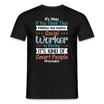 Travailleur social en soins palliatifs et en soins palliatifs - T-shirt homme - noir - Devant - AI Model Male 178 light (178cm)
