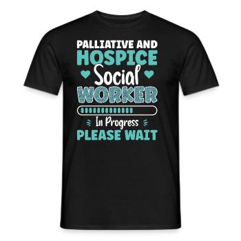 Travailleur en soins palliatifs et en soins palliatifs en cours - T-shirt homme - noir - Devant - AI Model Male 178 light (178cm)