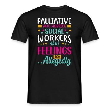 Travailleur social en soins palliatifs et en soins palliatifs - T-shirt homme - noir - Devant - AI Model Male 178 light (178cm)