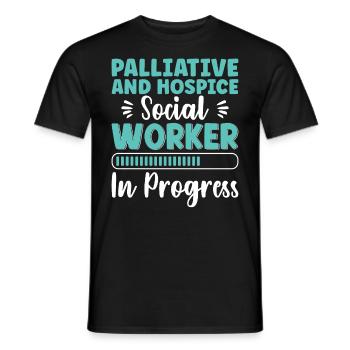 Travailleur en soins palliatifs en cours - T-shirt homme - noir - Devant - AI Model Male 178 light (178cm)