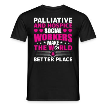 Travailleurs sociaux en soins palliatifs et en soins palliatifs - T-shirt homme - noir - Devant - AI Model Male 178 light (178cm)