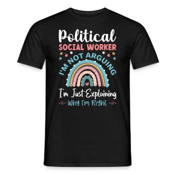 Travailleur social politique Je ne discute pas - T-shirt homme - noir - Devant - AI Model Male 178 light (178cm)