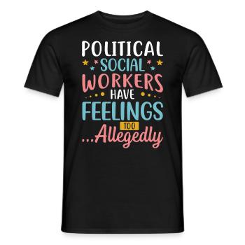 Les travailleurs sociaux politiques ont des sentiments - T-shirt homme - noir - Devant - AI Model Male 178 light (178cm)