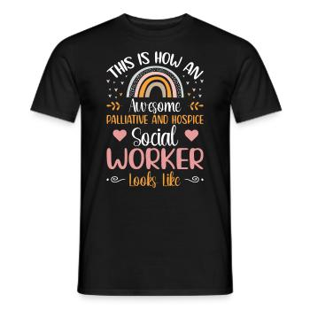 Génial travailleur social en soins palliatifs - T-shirt homme - noir - Devant - AI Model Male 178 light (178cm)