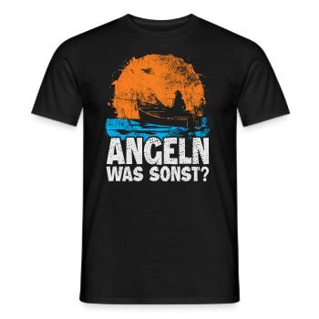 Angeln Fischen | Lustiges Angler - Männer T-Shirt - Schwarz - Vorne - AI Model Male 178 light (178cm)
