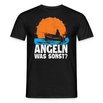 Angeln Fischen | Lustiges Angler - Männer T-Shirt - Schwarz - Vorne - AI Model Male 178 light (178cm)