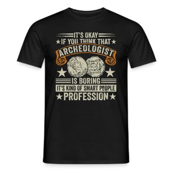 Archaeology Job Profession Work Archaeologist - Men's T-Shirt - black - Front - AI Model Male 178 light (178cm)