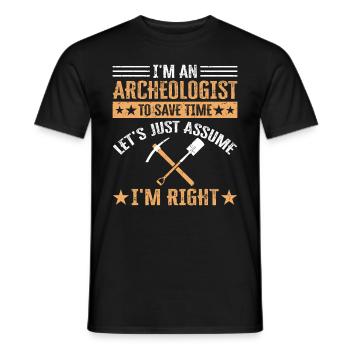 Archaeology Job Profession Work Archaeologist - Men's T-Shirt - black - Front - AI Model Male 178 light (178cm)