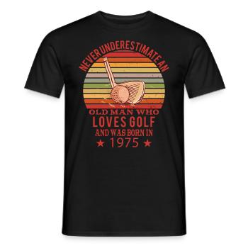 Golfer Golfer Born 1975 Birthday - Men's T-Shirt - black - Front - AI Model Male 178 light (178cm)