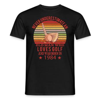 Golfer Golfer Born 1984 Birthday - Men's T-Shirt - black - Front - AI Model Male 178 light (178cm)