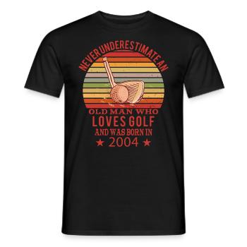 Golfeur Golfeur Né 2004 Anniversaire - T-shirt homme - noir - Devant - AI Model Male 178 light (178cm)