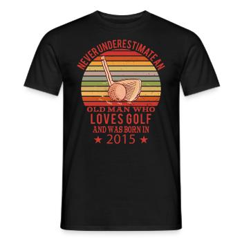 Golfer Golfer Born 2015 Birthday - Men's T-Shirt - black - Front - AI Model Male 178 light (178cm)