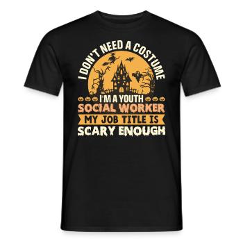 Pas besoin de costume Je suis travailleur social pour les jeunes - T-shirt homme - noir - Devant - AI Model Male 178 light (178cm)