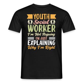 Travailleur social pour les jeunes Je ne discute pas - T-shirt homme - noir - Devant - AI Model Male 178 light (178cm)