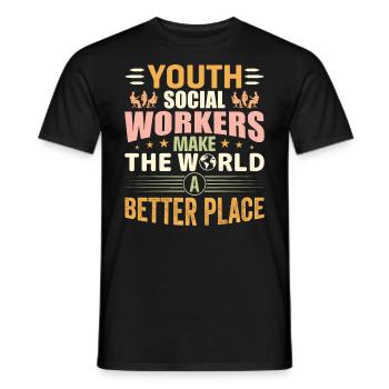 Social Workers Make The World Better - Men's T-Shirt - black - Front - AI Model Male 178 light (178cm)