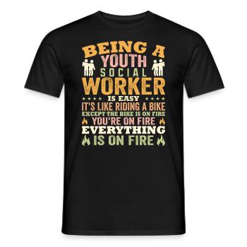 Être un travailleur social pour les jeunes est facile - T-shirt homme - noir - Devant - AI Model Male 178 light (178cm)
