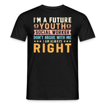 Je suis une future travailleuse sociale pour les jeunes - T-shirt homme - noir - Devant - AI Model Male 178 light (178cm)