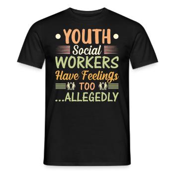 Les travailleurs sociaux pour les jeunes ont aussi des sentiments - T-shirt homme - noir - Devant - AI Model Male 178 light (178cm)