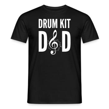 Kit de batterie Papa Heights Clef musicien Père Du Musicien - T-shirt homme - noir - Devant - AI Model Male 178 light (178cm)