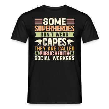 Some Superheroes Do Not Wear Capes - Men's T-Shirt - black - Front - AI Model Male 178 light (178cm)
