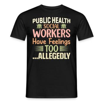 Public Health Social Workers Feelings - Men's T-Shirt - black - Front - AI Model Male 178 light (178cm)