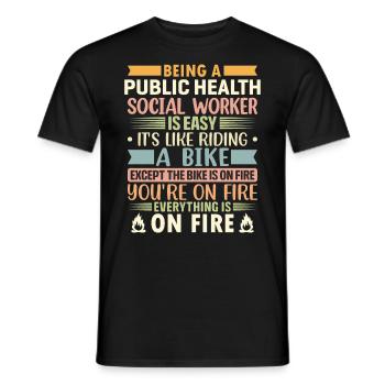 Being A Public Health Worker Is Easy - Men's T-Shirt - black - Front - AI Model Male 178 light (178cm)