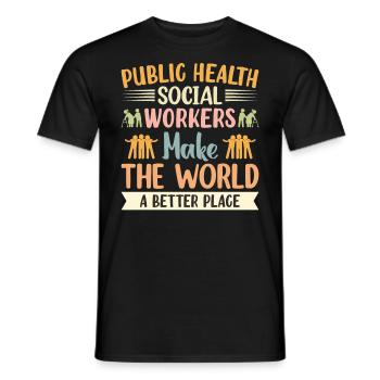 Public Health Workers Made World Better - Men's T-Shirt - black - Front - AI Model Male 178 light (178cm)
