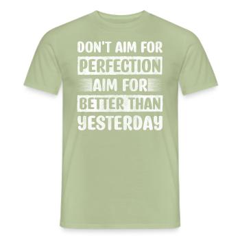 Motivate Inspire Encouragement Positivity Slogan - Men's T-Shirt - sage - Front - AI Model Male 178 light (178cm)