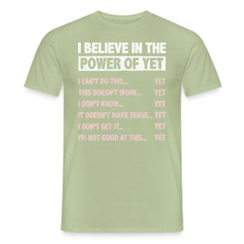 Motivate Inspire Encouragement Positivity Slogan - Men's T-Shirt - sage - Front - AI Model Male 178 light (178cm)