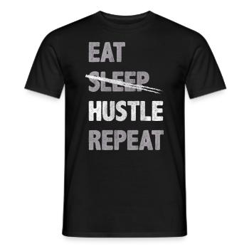 Eat Hustle Repeat Motivation Inspiration - Men's T-Shirt - black - Front - AI Model Male 178 light (178cm)