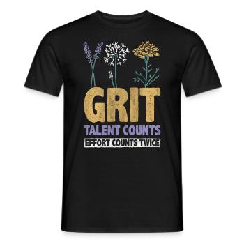 Grit Talent Counts Effort Counts Twice Inspire - Männer T-Shirt - Schwarz - Vorne - AI Model Male 178 light (178cm)