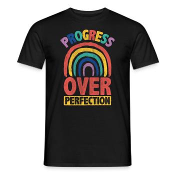Progress Over Perfection Inspire Encouragement - Men's T-Shirt - black - Front - AI Model Male 178 light (178cm)