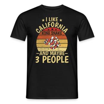 California King Snake And Maybe 3 People Reptile - Männer T-Shirt - Schwarz - Vorne - AI Model Male 178 light (178cm)