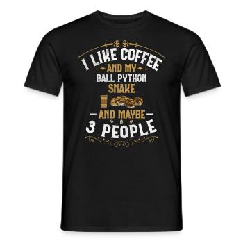 Coffee And My Ball Python And Maybe 3 People Snake - Männer T-Shirt - Schwarz - Vorne - AI Model Male 178 light (178cm)
