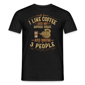 Coffee And My Gopher Snake And Maybe 3 People Boa - Men's T-Shirt - black - Front - AI Model Male 178 light (178cm)