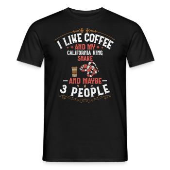 Coffee And My California King Snake And 3 People - Männer T-Shirt - Schwarz - Vorne - AI Model Male 178 light (178cm)
