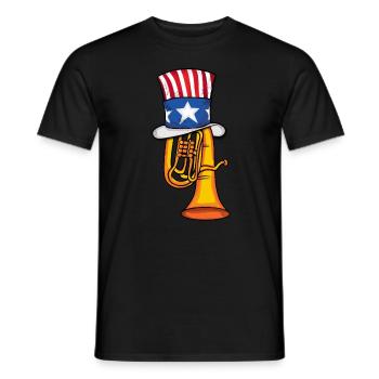 Tuba Music USA 4th Of July Amerika Big Band Tuba - Men's T-Shirt - black - Front - AI Model Male 178 light (178cm)