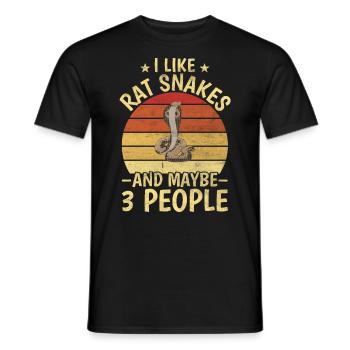 I Like Rat Snakes And Maybe 3 People Boa Reptile - Männer T-Shirt - Schwarz - Vorne - AI Model Male 178 light (178cm)