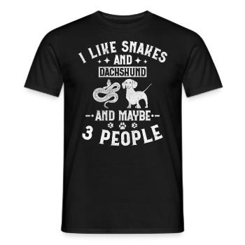 Snakes And Dachshund And Maybe 3 People Boa Puppy - Männer T-Shirt - Schwarz - Vorne - AI Model Male 178 light (178cm)