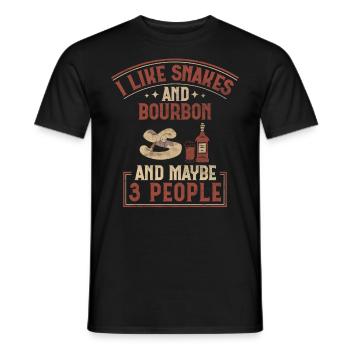 Snakes And Bourbon And Maybe 3 People Snake - Männer T-Shirt - Schwarz - Vorne - AI Model Male 178 light (178cm)