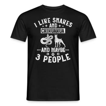 Snakes And Chihuahua And Maybe 3 People Boa Puppy - Männer T-Shirt - Schwarz - Vorne - AI Model Male 178 light (178cm)