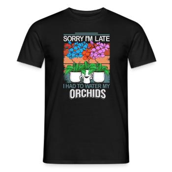 Orchid Gift Women Flower Gardener Florist - Men's T-Shirt - black - Front - AI Model Male 178 light (178cm)
