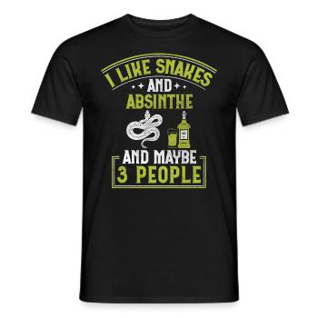 I Like Snakes And Absinthe And Maybe 3 People - Männer T-Shirt - Schwarz - Vorne - AI Model Male 178 light (178cm)