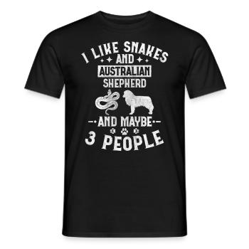 Snakes And Australian Shepherd And Maybe 3 People - Männer T-Shirt - Schwarz - Vorne - AI Model Male 178 light (178cm)