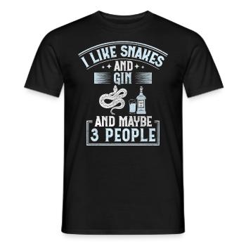 I Like Snakes And Gin And Maybe 3 People Snake - Männer T-Shirt - Schwarz - Vorne - AI Model Male 178 light (178cm)