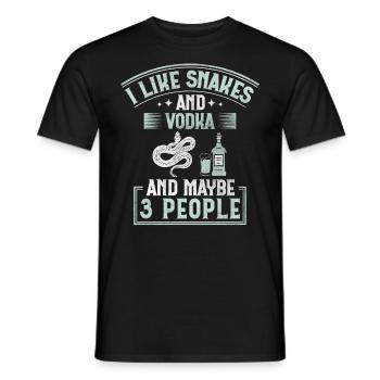 I Like Snakes And Vodka And Maybe 3 People Snake - Männer T-Shirt - Schwarz - Vorne - AI Model Male 178 light (178cm)