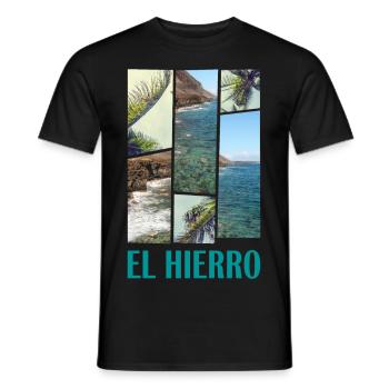 El Hierro Sommer Sonne Strand Meer Palmen Urlaub - Männer T-Shirt - Schwarz - Vorne - AI Model Male 178 light (178cm)
