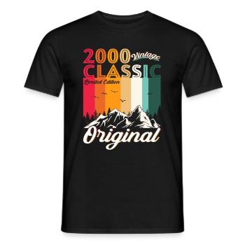 Original 2000 22nd Birthday Gift Men Women - Men's T-Shirt - black - Front - AI Model Male 178 light (178cm)