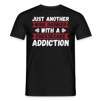 A Wine Drinker With A Cheesecake Addiction - Men's T-Shirt - black - Front - AI Model Male 178 light (178cm)